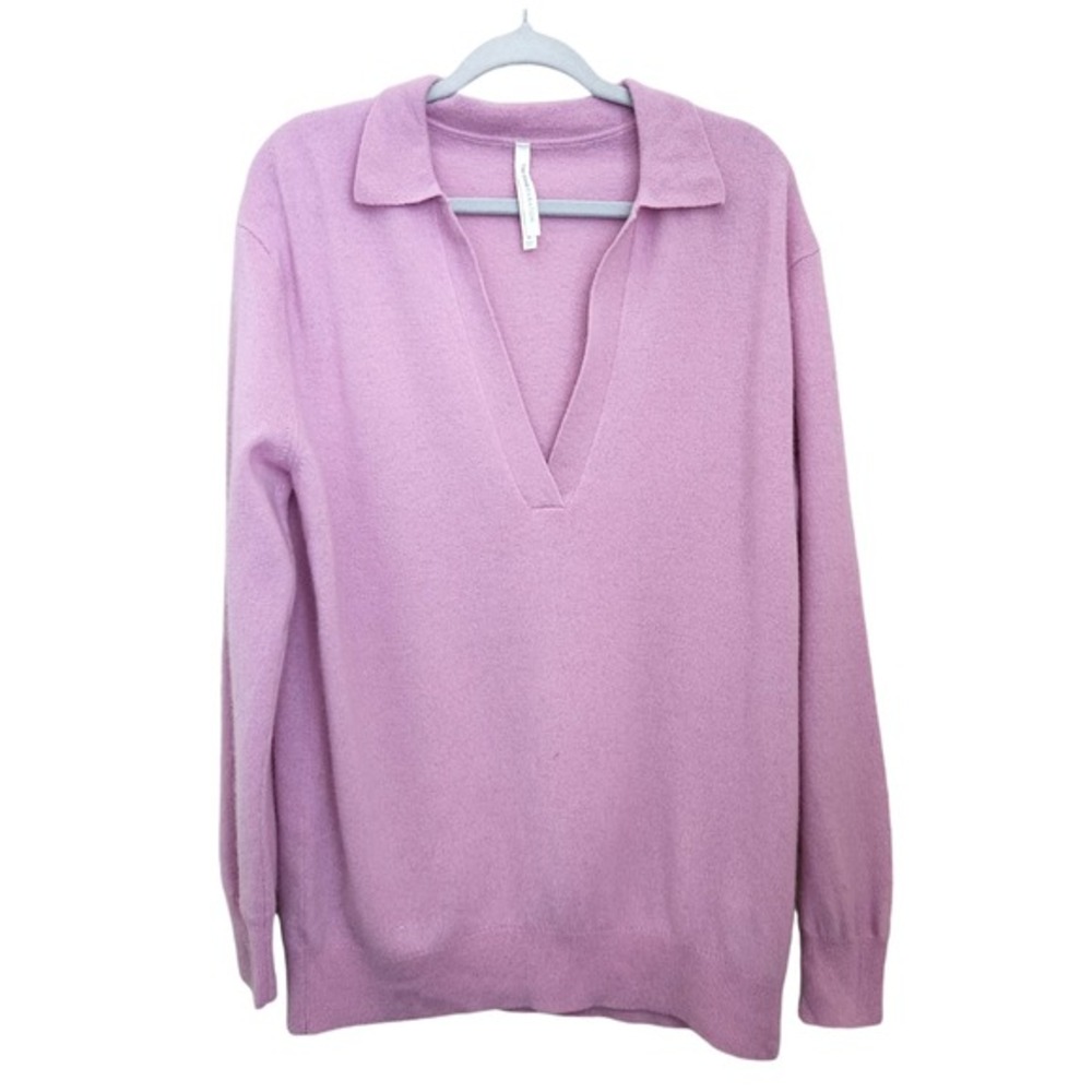 Aritzia Babaton Circuit Sweater M (Fit L/XL) Merino Polo Wool Oversized Lilac